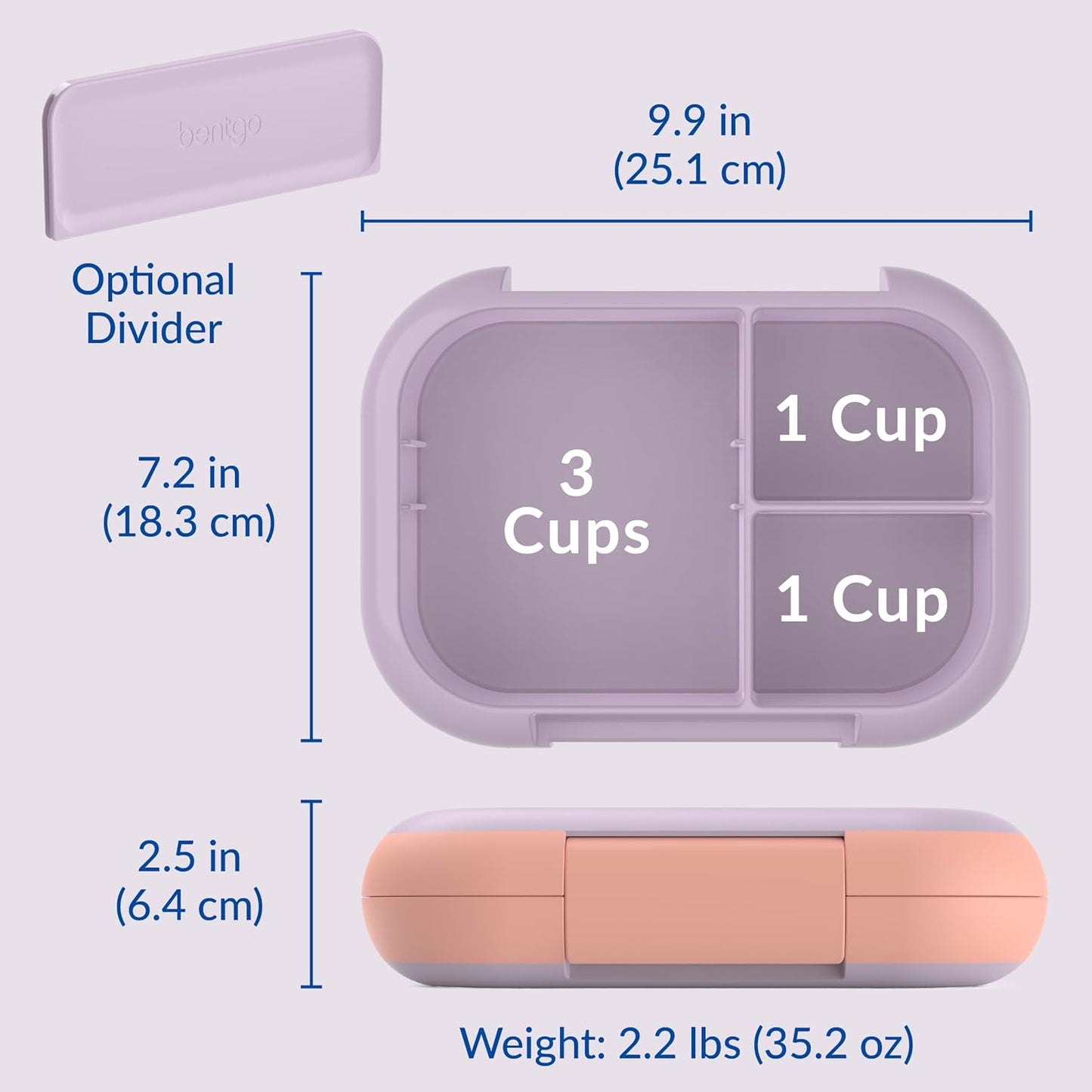 Bentgo Chill Max Leak-Proof XL Lunch Box - Included Ice Pack Keeps Food Cold; 5-Cup Capacity for Adults & Ages 8+, 3 or 4 Compartment Bento Box, BPA-Free, Dishwasher Safe (Bone & Glacier Blue)