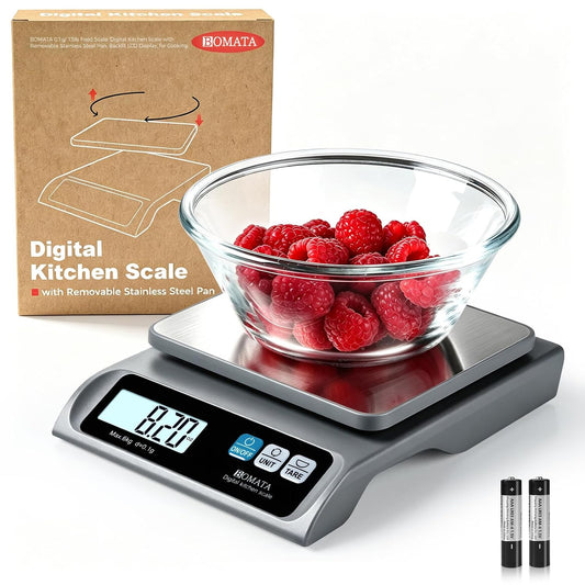 BOMATA 13lb/0.1g Precision Digital Food Scale for Kitchen, Grams and Ounces