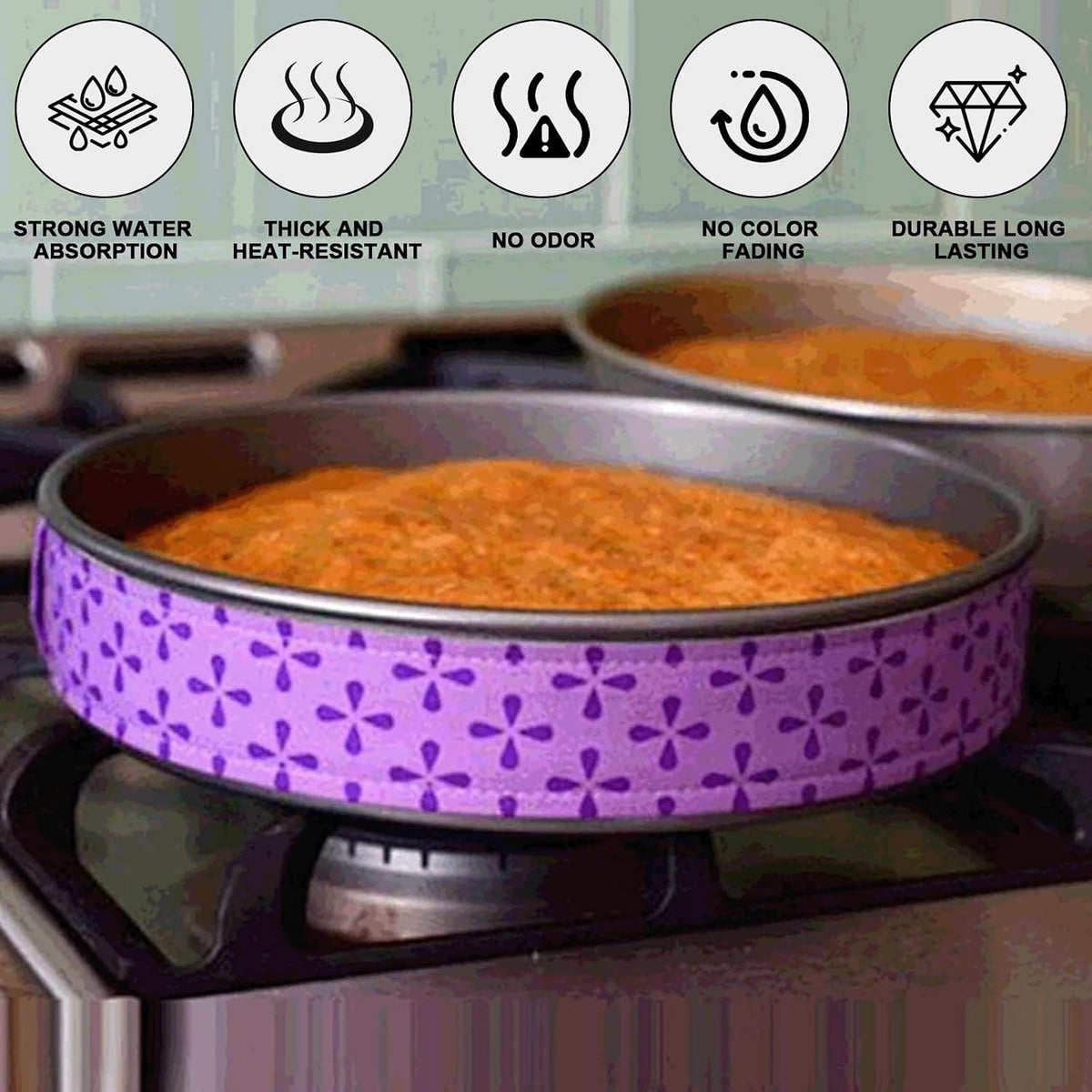 4 Pcs Baking Cake Strips Level Cakes Baking Tray Protection Strap