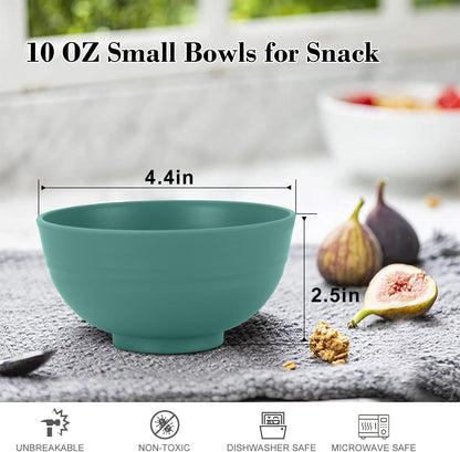 Wheat Straw Bowl Sets,8 PCS Unbreakable Cereal Bowl 26 OZ,Microwave and Dishwasher Safe Bowls,Bowl Sets for Camping and Picnic BPA Free Colorful Salad Bowls for Serving Soup,Oatmeal and Fruit Etc…