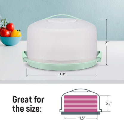Tribello Extra Large Cake Storage Container, Cake Carrier With Handle Holds Cake 12 X 12 X 5 (Being)