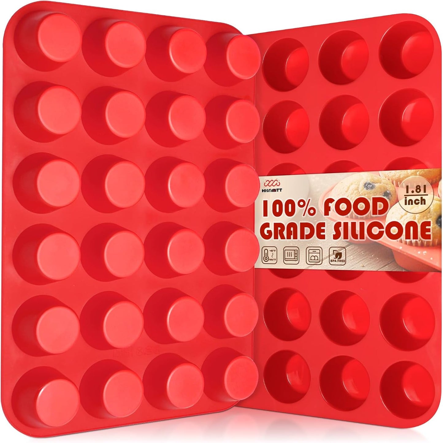 HKNMTT Silicone Muffin Pan for Baking, Cupcake Egg bites Brownie Mold 12 Cup Regular Size, Oven Safe BPA Free kitchen Appliances