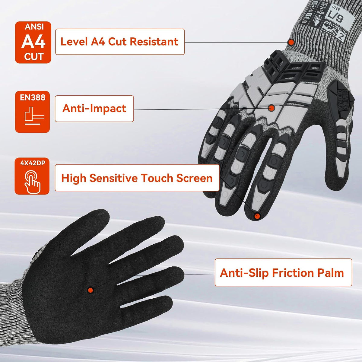Safety Work Gloves,Impact Gloves for Men Women