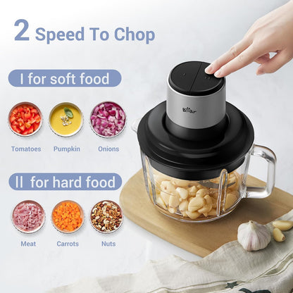 Bear Food Processor, 400W Electric Food Chopper with Handheld Glass Bowl