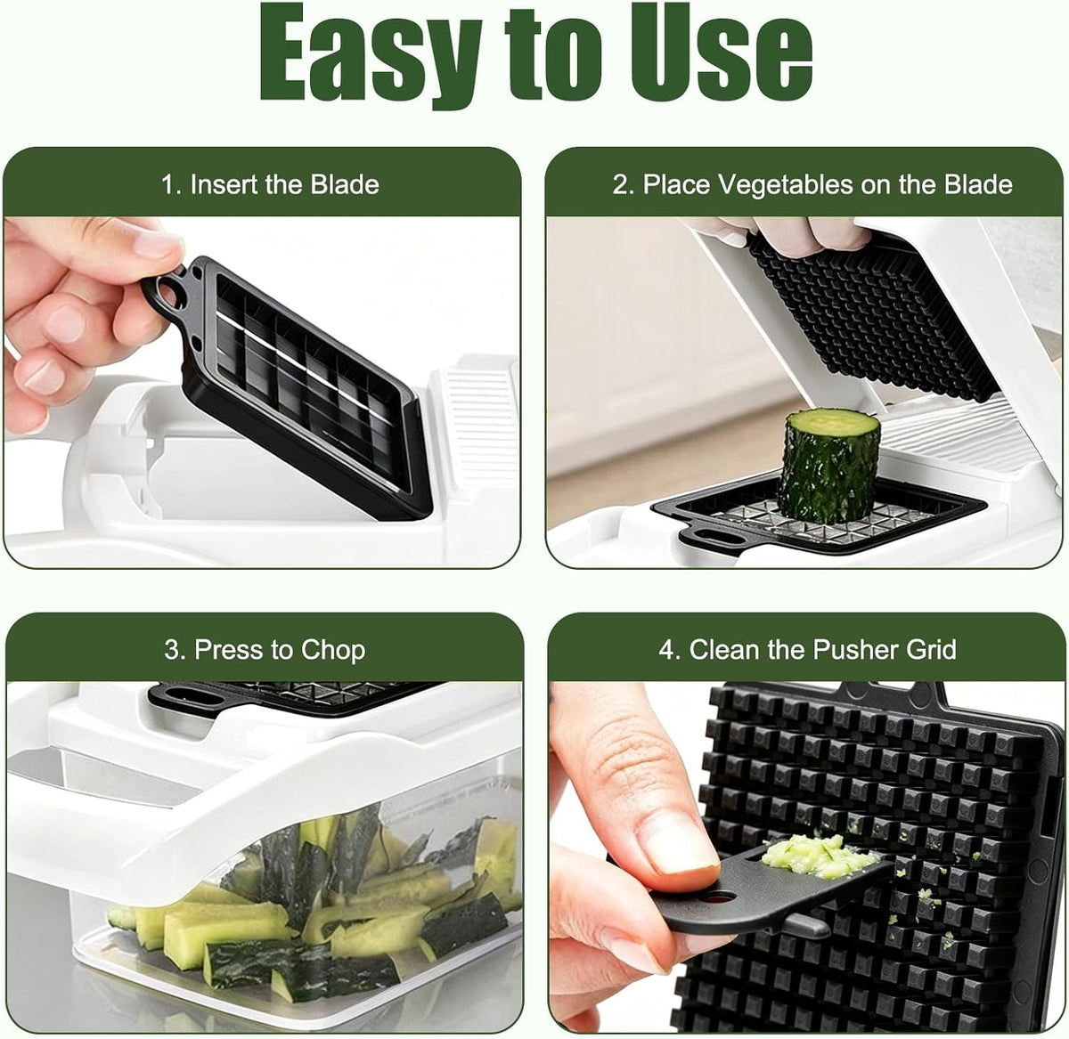 Vegetable Chopper Food Chopper with Container Onion Chopper 7 Blades