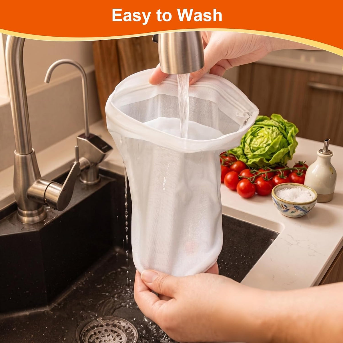 3 Pcs Reusable Fine Mesh Strainer Bags, Nut Milk Strainer Bag