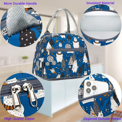 FlowFly Insulated Lunch Cooler Bag - Tote Bag Organizer for Women/Men, Black - Colors B