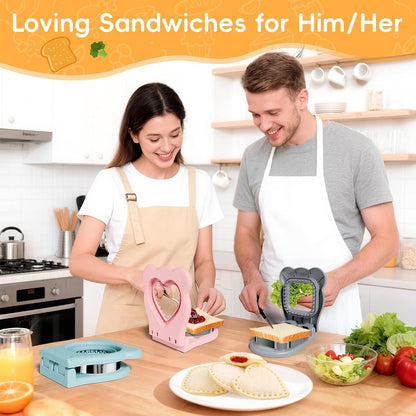 32PCS Sandwich Cutter and Sealer Set Sandwich Cutter for Kids, Vegetable Fruit Cutter Shapes with Food Picks for Kids School Lunch Bento Box Accessories Cookie Cutters