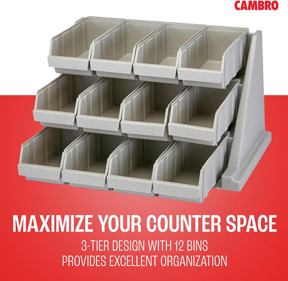 Cambro Versa - Self Serve Condiment and Utensil Bin - 12 Storage Bins - Ideal for food and coffee condiments (Black)