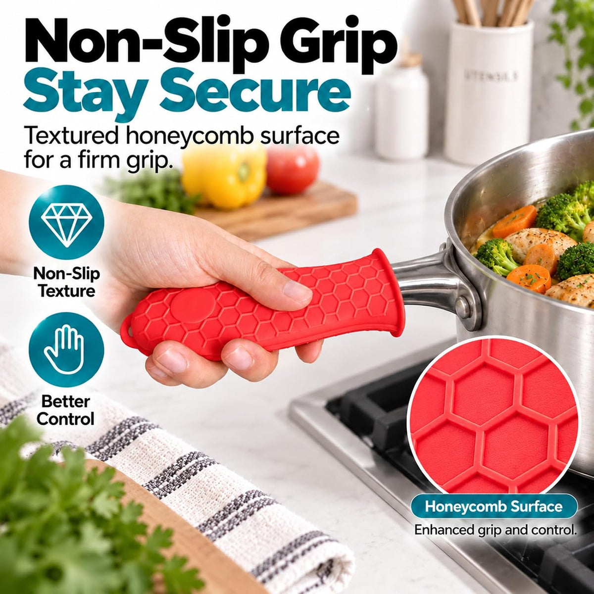 10Pcs Cast Iron Handle Cover, Silicone Pot Holders