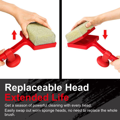 BBQ Grill Cleaner Brush, EEFINITE Steam Grill Brush for Outdoor Grilling with Replacement Scrub Sponge + Superior Scraper, Safe No Wire Bristle Barbecue Scrubber Brush for Grills Cleaning Tool