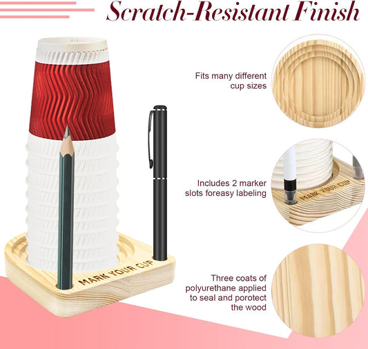 Hosting Essentials for Hosts and Parents, Cup Holders, Party Essentials, Solo Cup Holder with Marker Slot to Mark Drinks and Prevent Mix-Ups for Outdoor Parties, Birthdays and Family Gatherings
