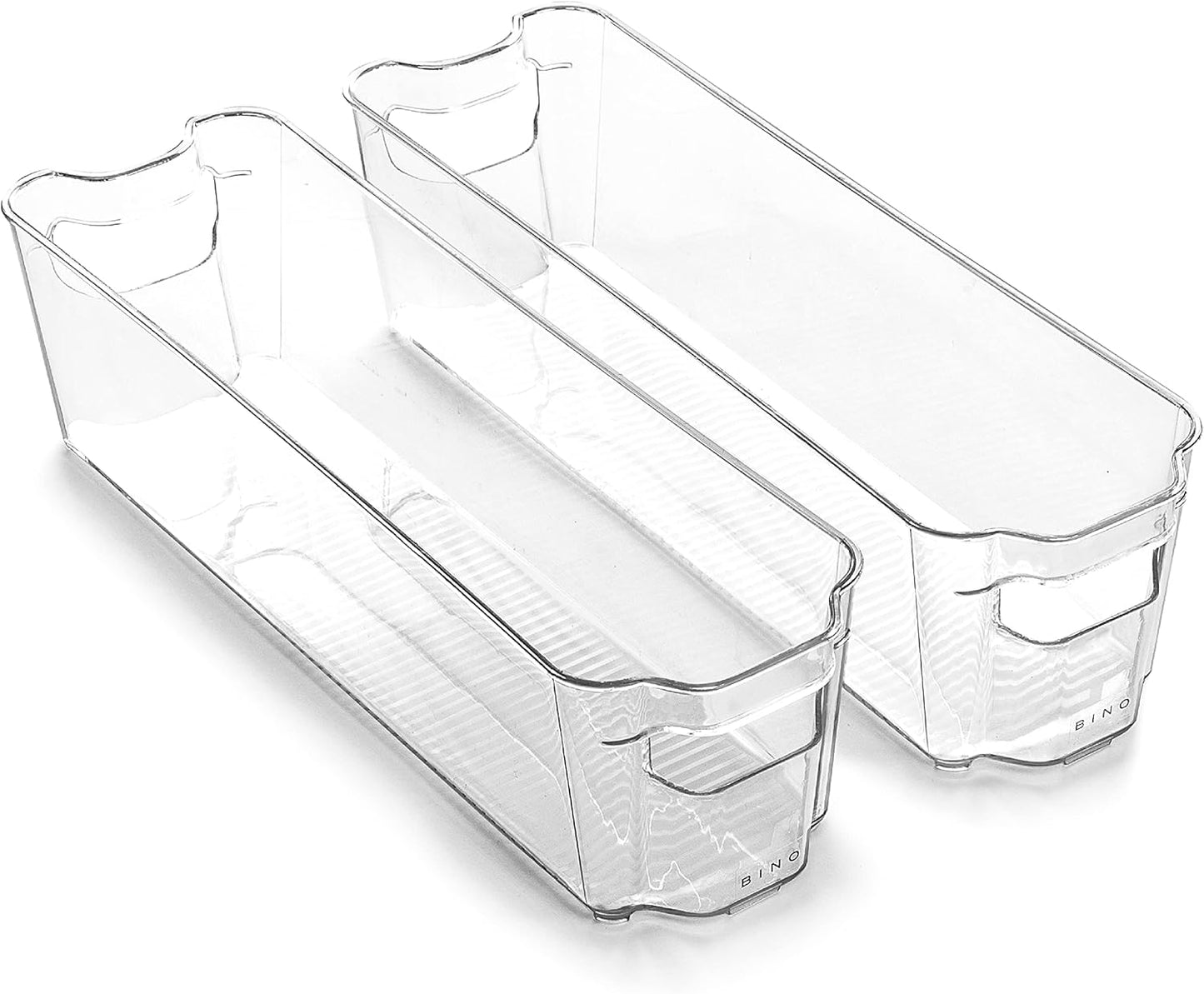 BINO | Stackable Storage Bins, X-Large - 2 Pack | THE STACKER COLLECTION | Clear Plastic | Built-In Handle | BPA-Free | Containers for Organizing Kitchen Pantry | Multi-Use Organizer