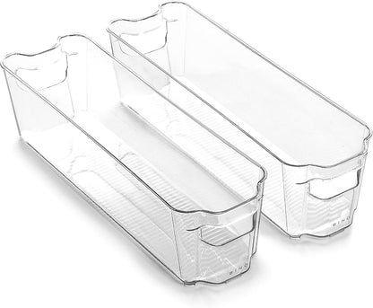 BINO | Stackable Storage Bins, X-Large - 2 Pack | THE STACKER COLLECTION | Clear Plastic | Built-In Handle | BPA-Free | Containers for Organizing Kitchen Pantry | Multi-Use Organizer