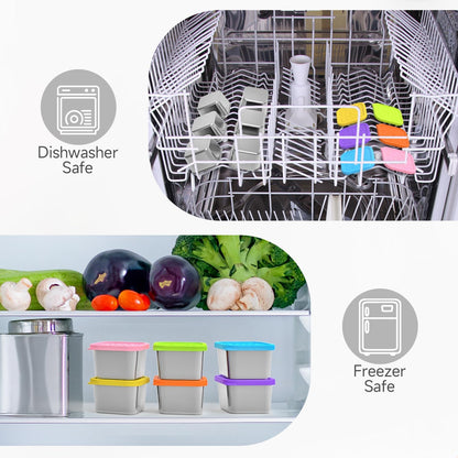 SOPHICO Stainless Steel Snack Containers for Kids, 8 oz Small Food Storage Container 1 Cup with Silicone Lid - Perfect 304 Metal Toddler Lunch Box for Daycare and School, Leak Proof (MIX, 4 PACK)