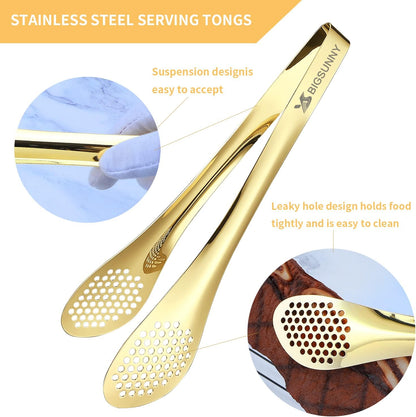 MSY BIGSUNNY Chef Kitchen Tongs Stainless Steel Food Serving Tongs Set Buffet tongs (silver 7" 9" & 11", 3 pack)