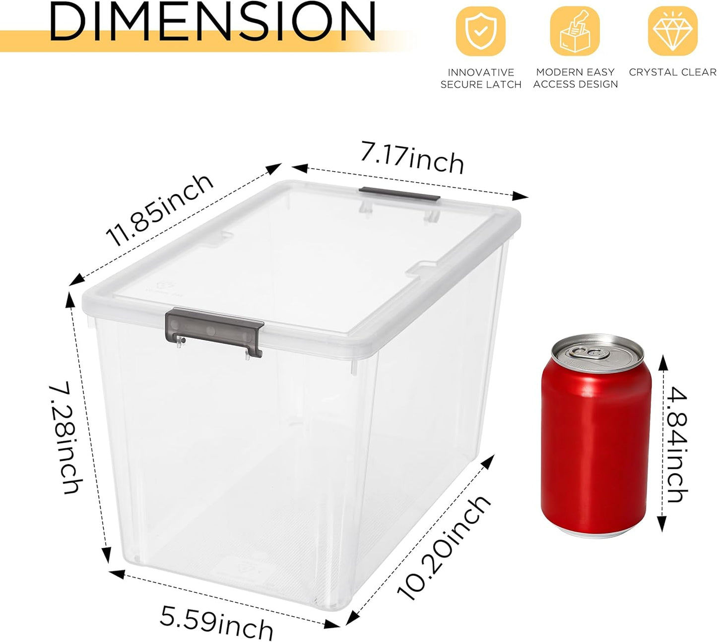 Citylife 7.8 QT 6 Pack Small Storage Bins Plastic Storage Container Stackable Box with Lids for Organizing, Clear White