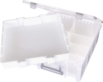 Best Kept Super Satchel Double Deep Compartment Box - Art Storage with 8 Removable Compartments | Smart Closure for Craft Supplies, Home & Office Improvement