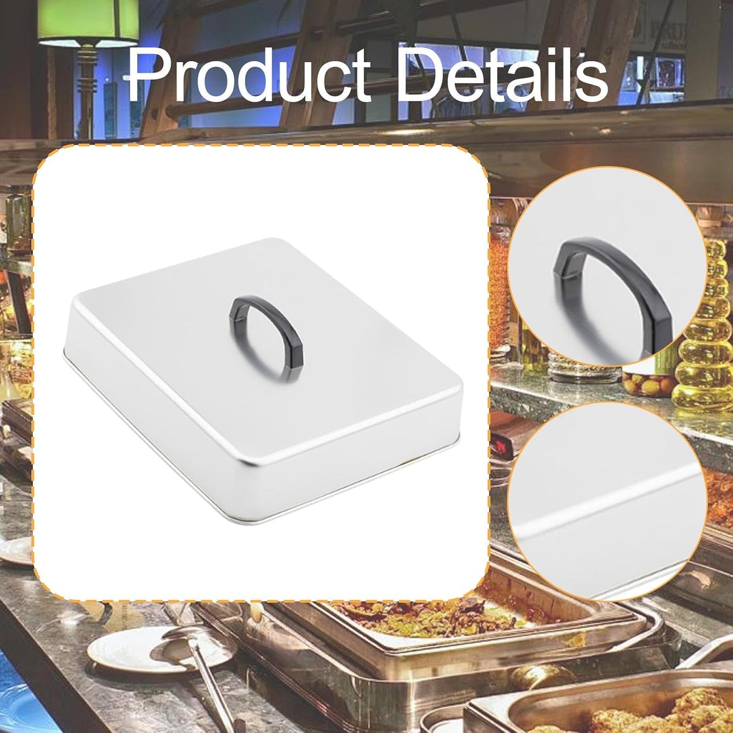 Grill Lid Steaming Food Cover Cooking Dome Rectangular Grilling Dome Burger Cover for Commercial BBQ Flat Top Griddle Patties, 22.2x14.6x6.6cm