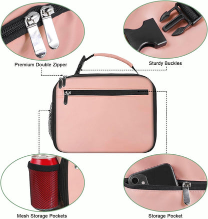 Kids Lunch Box for Boys Girls Lunch Bag Insulated Durable Lunchbox Children Lunch Tote Bag for School Black