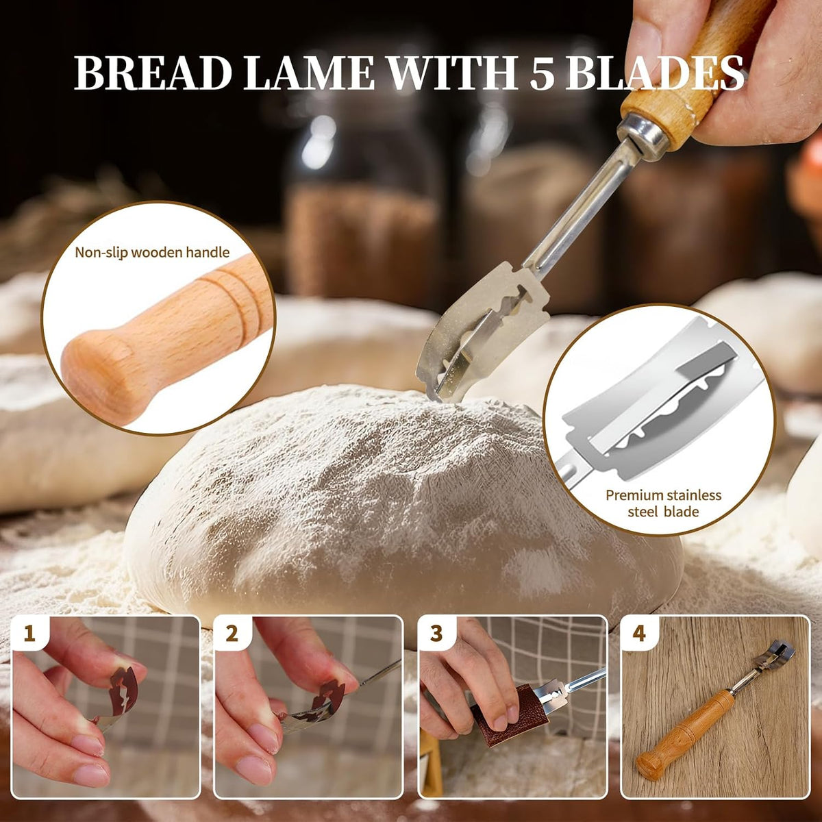 Sourdough Starter Kit 10" Round Banneton Bread Proofing Basket