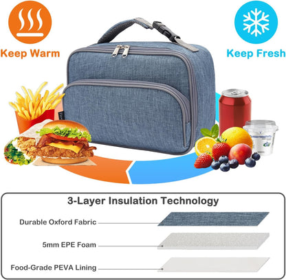 FlowFly Kids Lunch box Insulated Soft Bag Mini Cooler Back to School Thermal Meal Tote Kit for Girls, Boys, Astronaut - Colors A