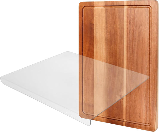 Checkered Cutting Board Set for Kitchen - 3 PCS Solid Wood End Grain Checkerboard Chopping Board with Holder & Juice Groove, Wooden Cutting Boards for Meat, Vegetables, Fruits (S, M, L)