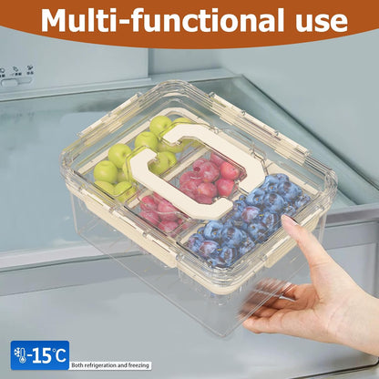 Sorgion Ice Chilled Condiment Caddy with Portable Handle, 5 Compartment Serving Tray with Built-in Bread Slicer and Ice Chamber, Clear Garnish Tray for Bar, Taco Party, BBQ, Picnic & Fruit Pink