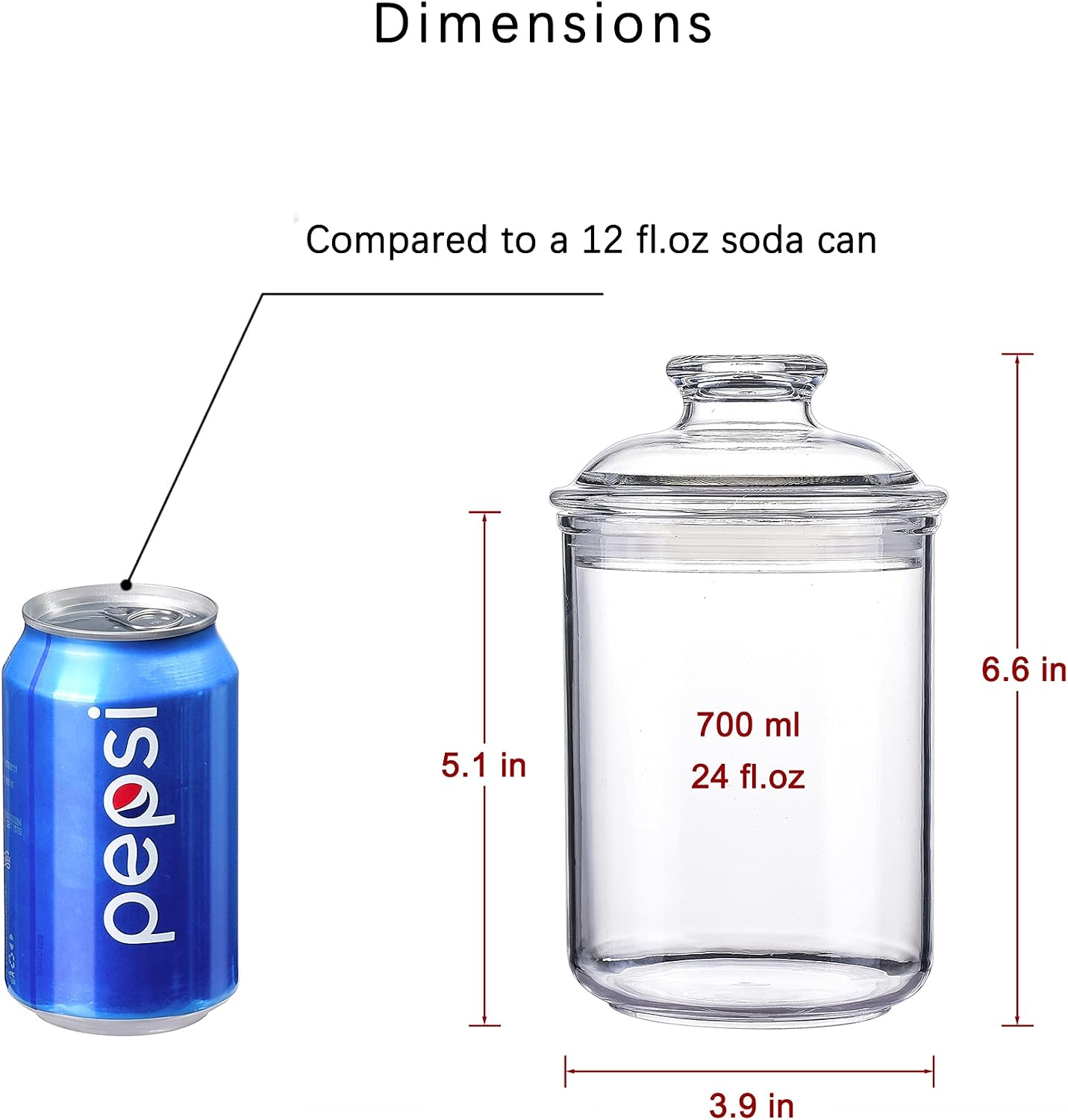64 oz Reinforced Large Acrylic Canister with Locking Clamp, Airtight Flip Jar | Food Storage Container for Flour, Sugar, Coffee, Candy, Cookie etc