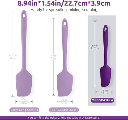 U-Taste Small Mini Silicone Spatula, 9in Rubber Jar Bowl Scraper, Black