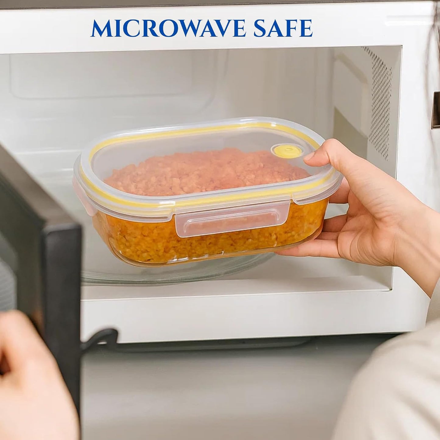 Neoflam 2 Compartment Glass Food Container with Airtight Lid – Divided Oval Bento Lunch Box with Vent, Reusable Meal Prep Storage, Microwave, Oven & Dishwasher Safe (37 oz, 1.1 Liter, 4.6 cups)