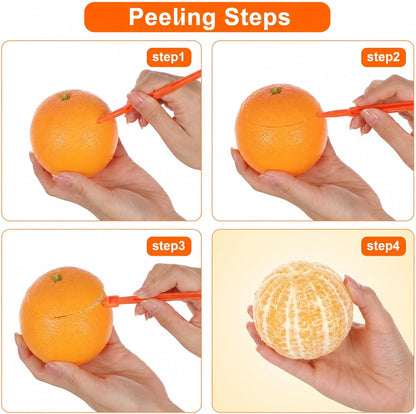 8 Pcs Orange Peeler Citrus Peeler Long Handle Plastic