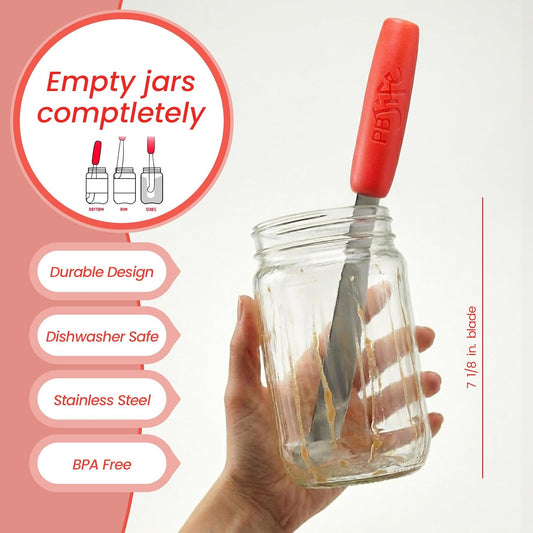 PB-JIFE! The Ultimate PB knife. Stir, scrape, and clean the BIG Jars (Red, 1)