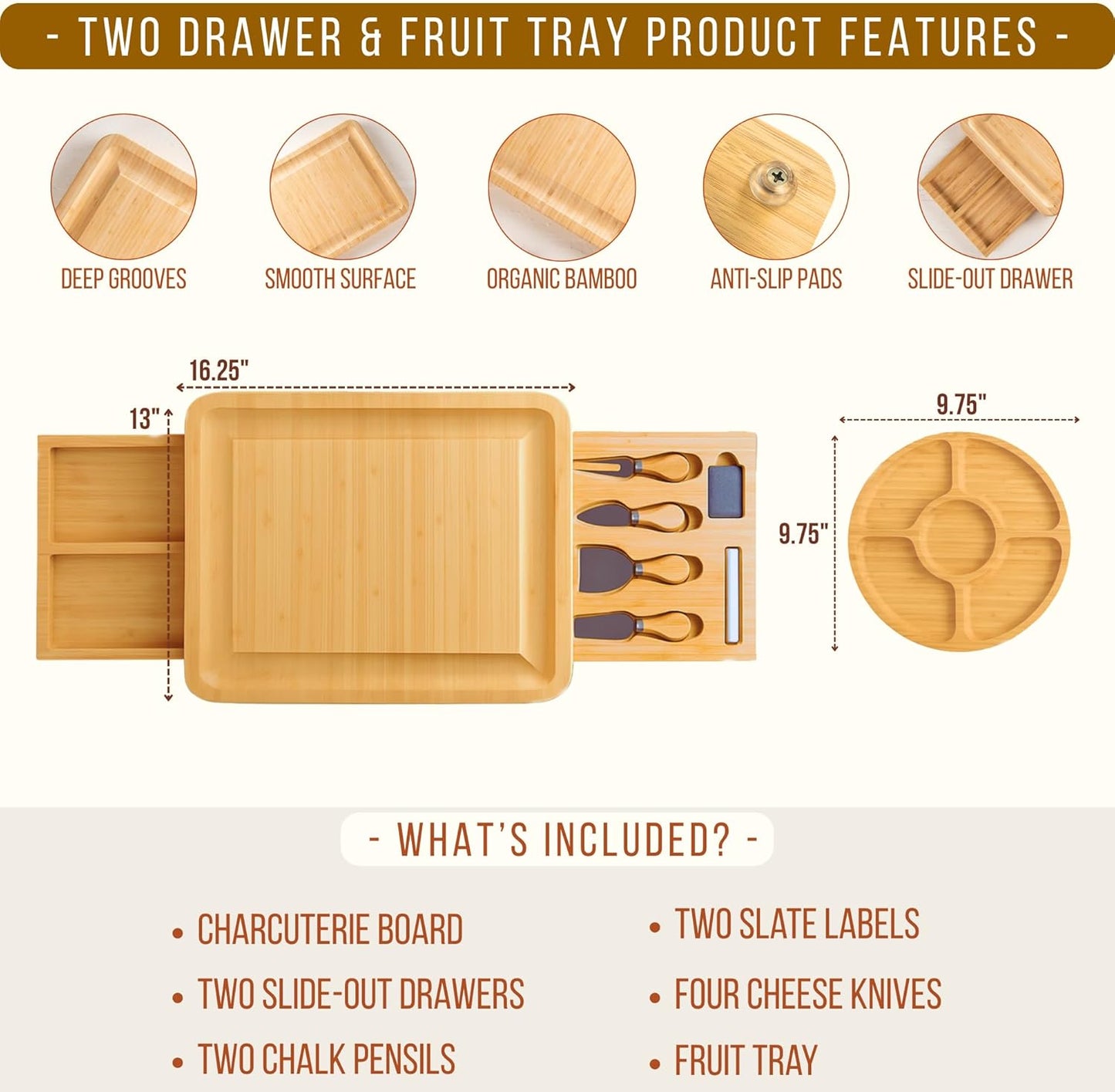 Personalized Bamboo Charcuterie Board Set with Accessories – Custom Large Serving Tray with Knives for Wedding, Anniversary, Bridal Shower, Women, Housewarming, Engagement, Couples, Mother’s Day Gifts