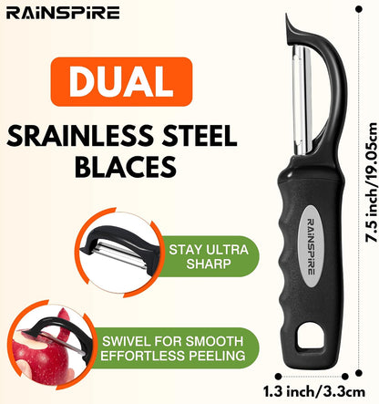 Swivel Vegetable Peeler Soft Comfort Handle Sturdy Long-Lasting Black