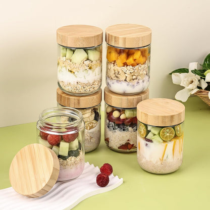 8-Piece 36oz Glass Meal Prep Container Set Clear Glass Food Storage Containers Set, Airtight Food Storage Containers for Coffee, Sugar, Flour, Spices, BPA-Free