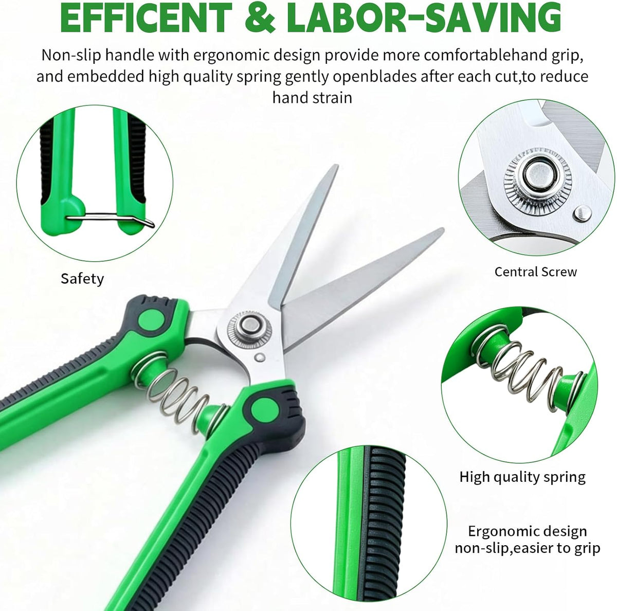 HoMaNa 4 Pack Garden Shears Pruning Set, Stainless Steel Multi-Blade