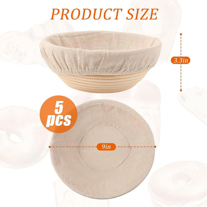 Nalcant 4 Pack Oval Banneton Proofing Basket Set, 10 Inch