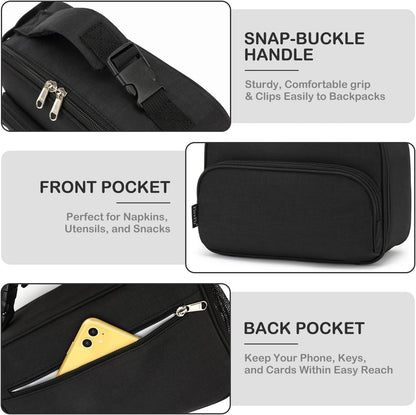 FlowFly Kids Lunch box Insulated Soft Bag Mini Cooler Back to School Thermal Meal Tote Kit for Girls, Boys, Astronaut - Colors B