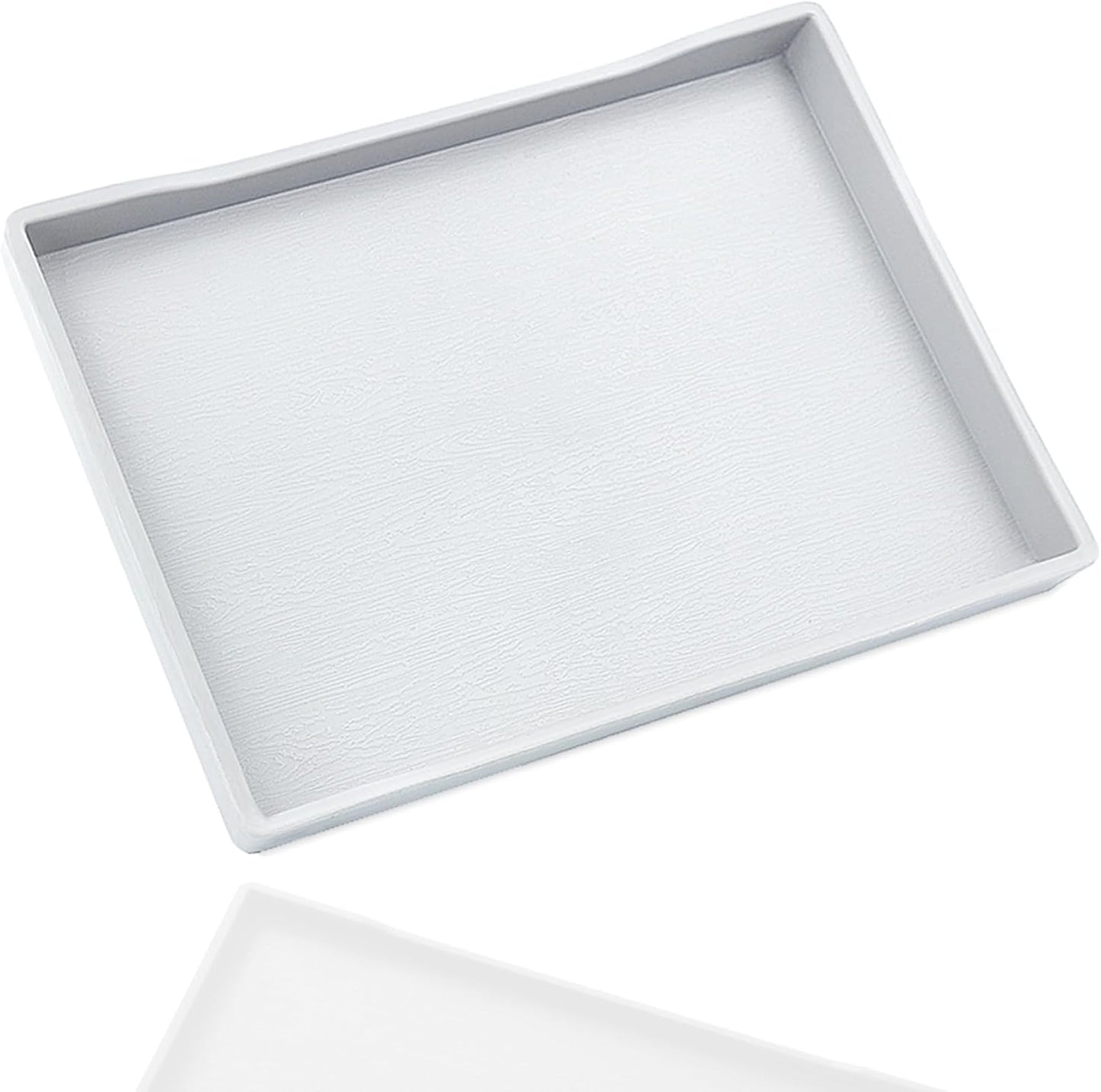 White Serving Tray (13.5 x 9.6 inch) for Serving Accessory, Elegant & Stackable Plastic Tray for Spa, Coffee, Drinks, Tea, Bar, Party, Seasoning, Perfume and Display Use.