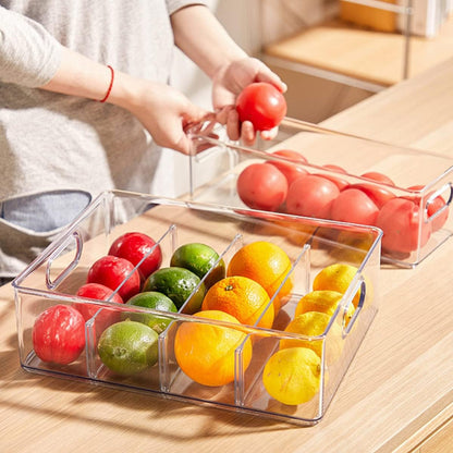 3Pack Fridge Organizer Drawer Divider Cube Pull-Out Bins Clear Food Container Refrigerator Storage box Produce Saver for Pantry Kitchen Cabinet