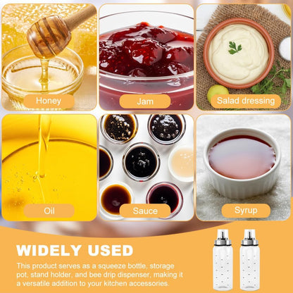Honey Dispenser No Drip, 10 OZ Honey Jar Maple Syrup Dispenser, Glass Honey' Dispenser Pot for Coffee or Tea, Honey' Container(COLOR:)