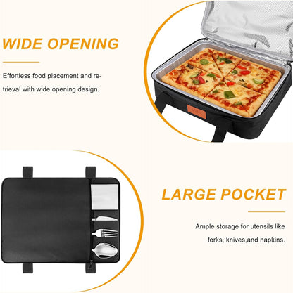BBV Insulated Casserole Carrier for Hot or Cold Food, Food Warmer Bag Fits 9"x13" Baking Dish, Durable Nylon Leak Proof Food Containers for Travel, Potluck, Parties, Picnic, Cookouts (Beige)