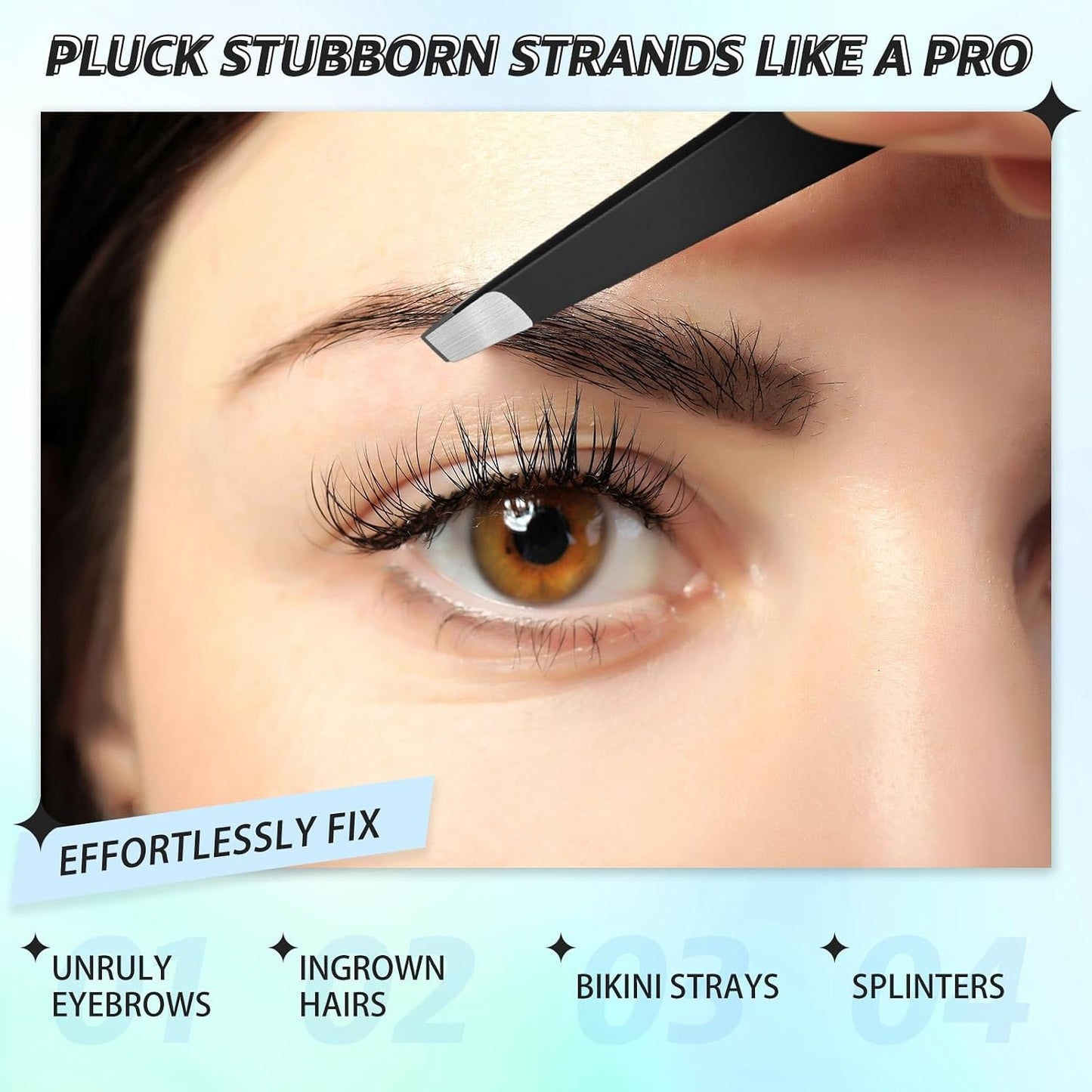 Mudder 12 Pcs Eyebrow Tweezers Set for Facial Hair Stainless Steel Slanted Tip Tweezers in Bulk for Men and Women(Silver)