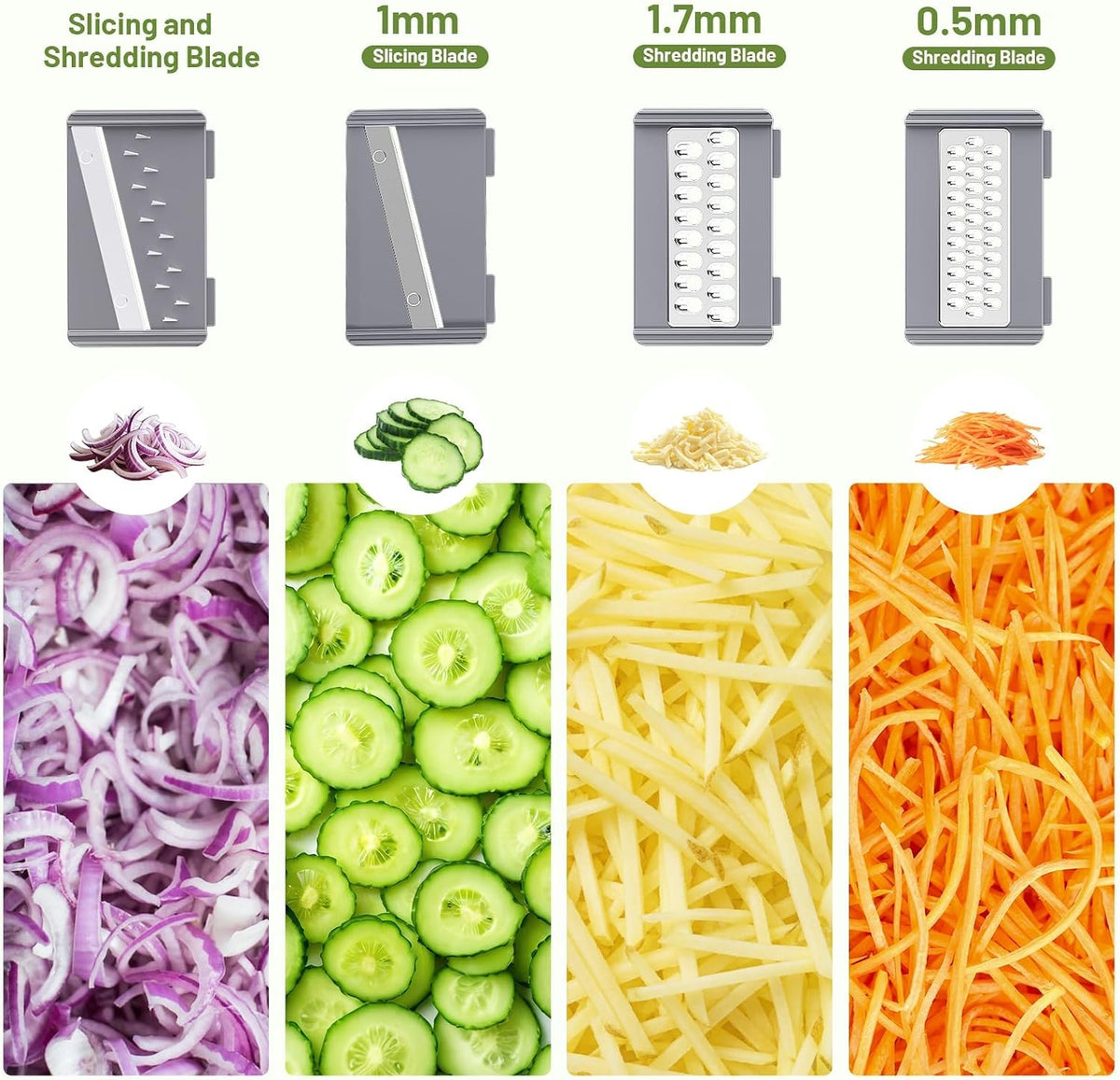Salad Spinner, 5.3 QT Lettuce Spinner with Strainer & 4 Blades, Green