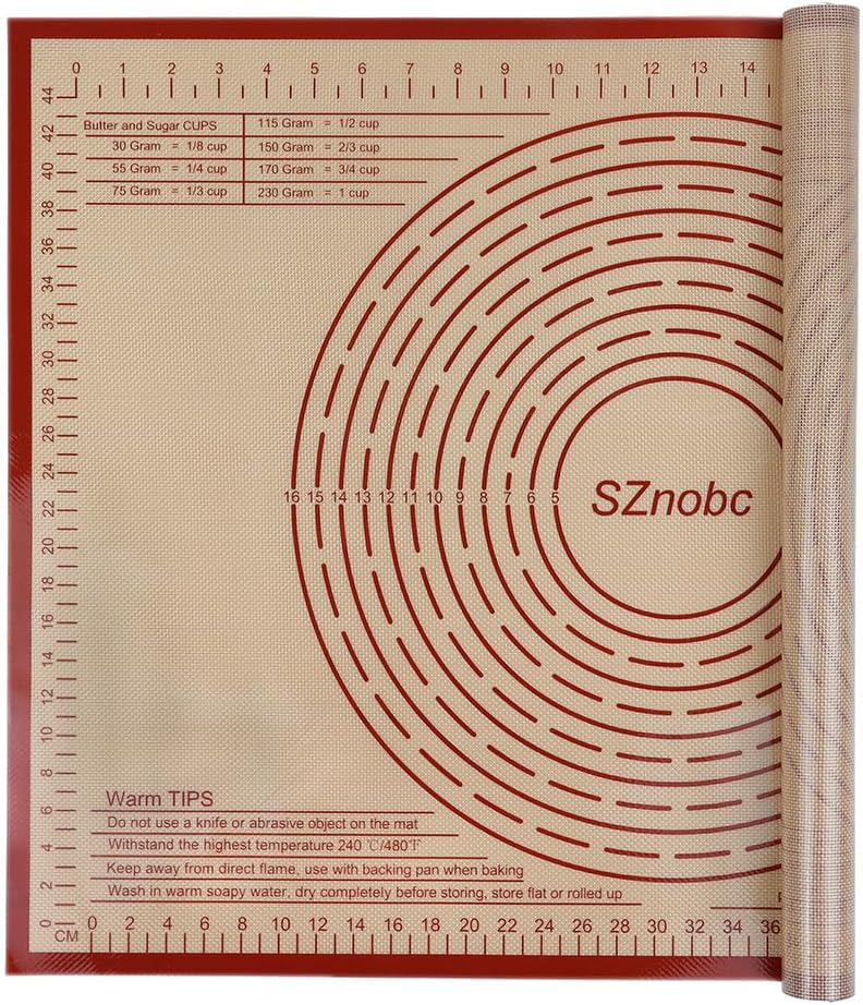 Non-slip Silicone Pastry Mat 36''By 24'' Nonstick Baking Mats Extra Large Counter Mat for Dough Rolling, Pastry, Pie Crust, Fondant, Cookies, Bread, Pasta, Pizza Mat