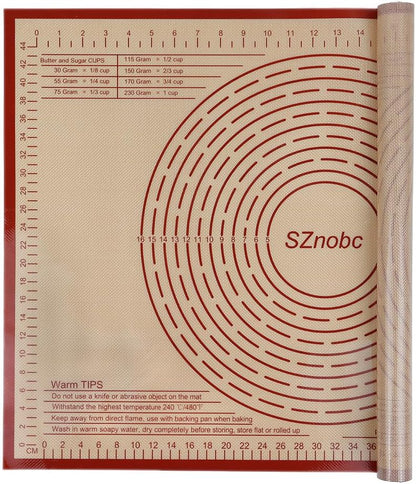 Non-slip Silicone Pastry Mat 36''By 24'' Nonstick Baking Mats Extra Large Counter Mat for Dough Rolling, Pastry, Pie Crust, Fondant, Cookies, Bread, Pasta, Pizza Mat