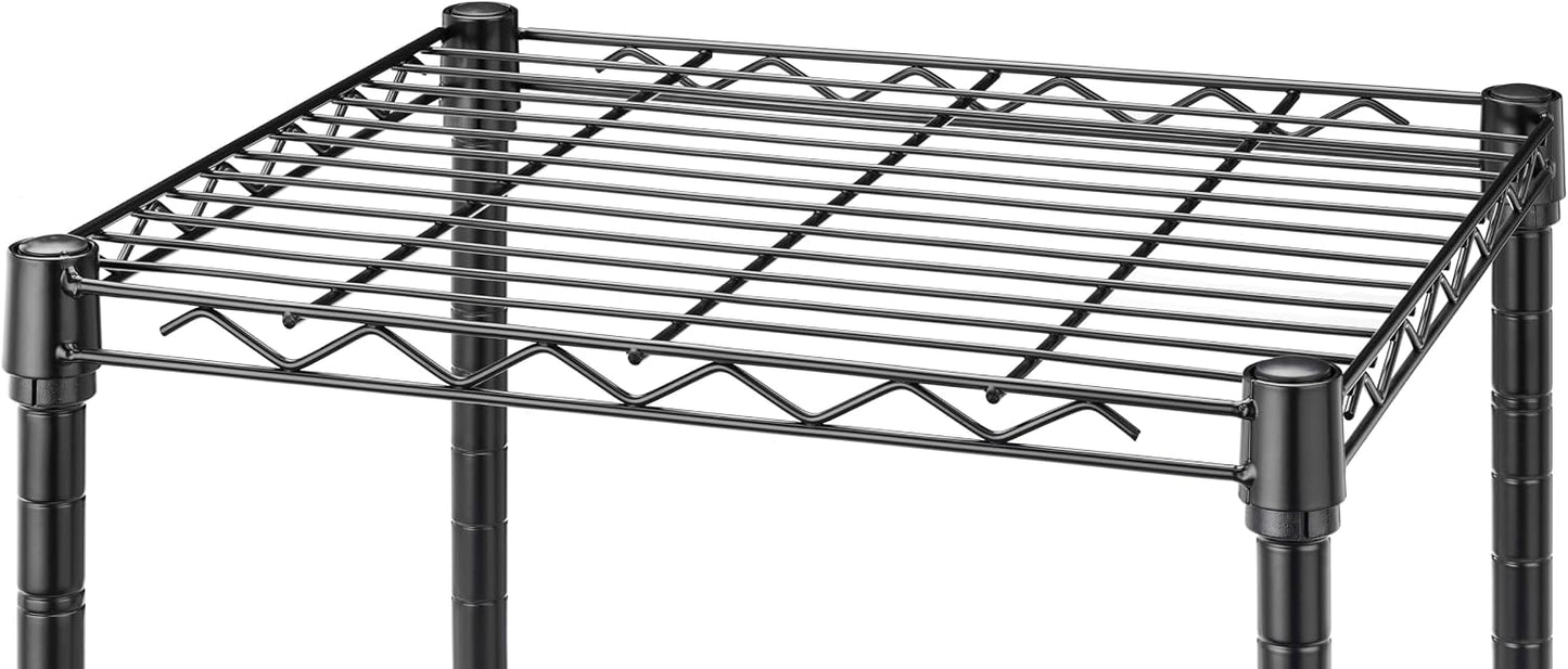 Whitmor 2-Wire Shelving Unit, Metal Storage Shelves, Stacking Shelf with Basket, Easy Assembly Home Organizer for Pantry, Kitchen, Garage, Plant