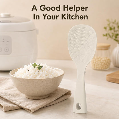 2 Pcs Silicone Rice Paddle Standing Rice Scooper Silicone Rices Ladle White Non-Stick Rices Paddle Scooper Easy To Clean Heat Resistant Anti-scalding RiceScooper Serving Spoons for Kitchen