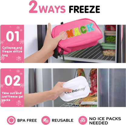 Cerbonny Freezable Cooler Bag for Work/School Travel - Mini Insulated Bag Fit For Yogurt